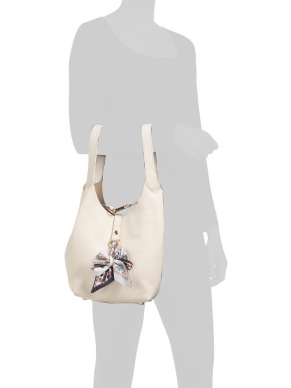 LA VIA Made In Italy Leather Soft Double Handle Shopper Tote With Charm - Picture 6 of 6